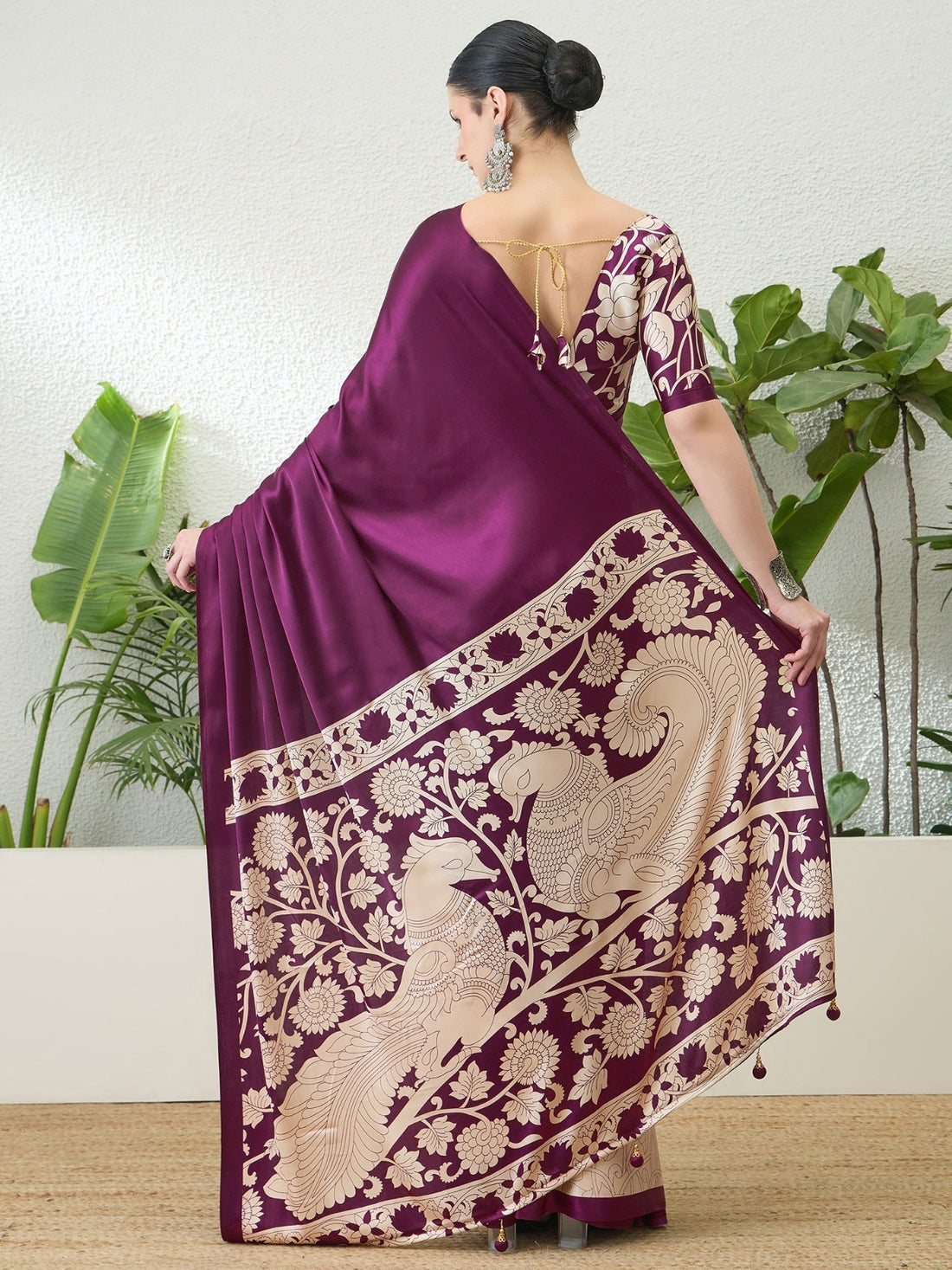 Purple Pure Soft Handloom Weaving Silk Saree 
