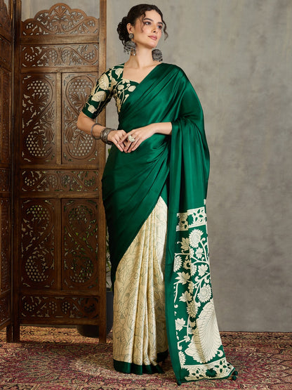 Green Pure Soft Handloom Weaving Silk Saree 