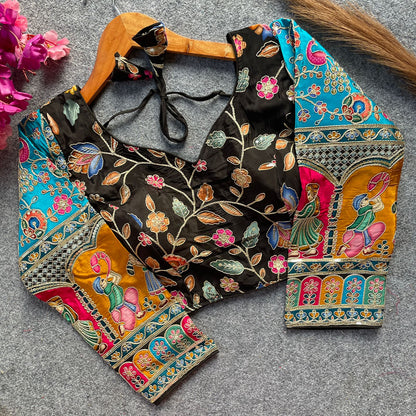 Readymade Pure Soft Crep Chinon Position Print Bridal Blouse 