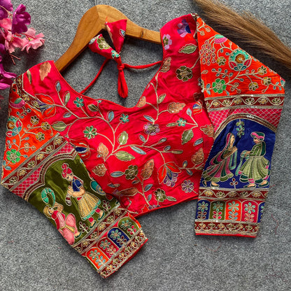 Readymade Pure Soft Crep Chinon Position Print Bridal Blouse 