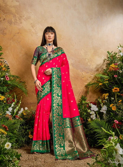 Red Pure Soft Handloom Weaving Silk Saree 