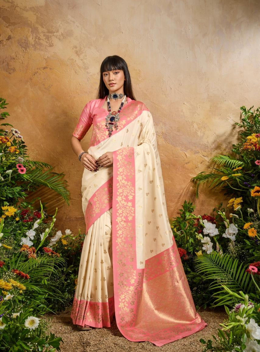 White Pure Soft Handloom Weaving Silk Saree 