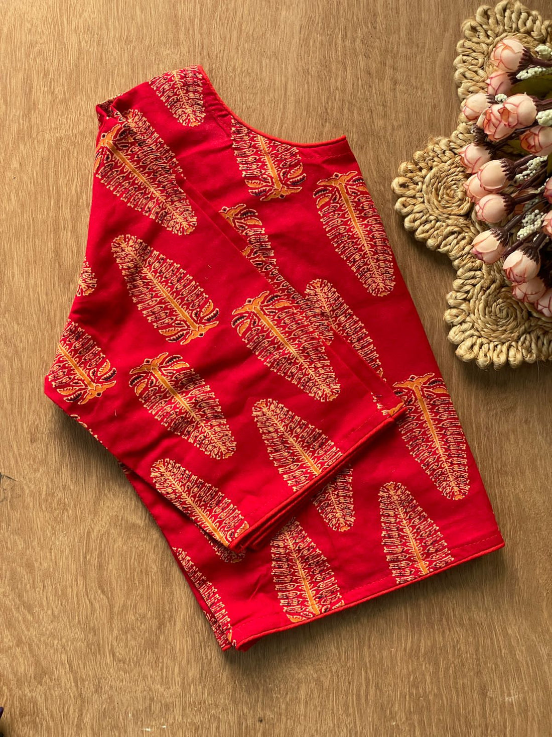 Readymade Pure Soft Cotton Ajarkh Print Handblock Blouse 