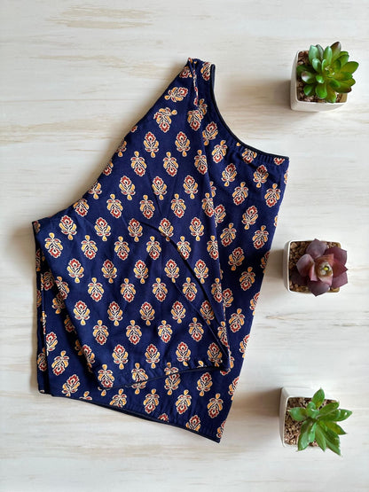 Readymade Pure Soft Cotton Ajarkh Print Handblock Blouse 