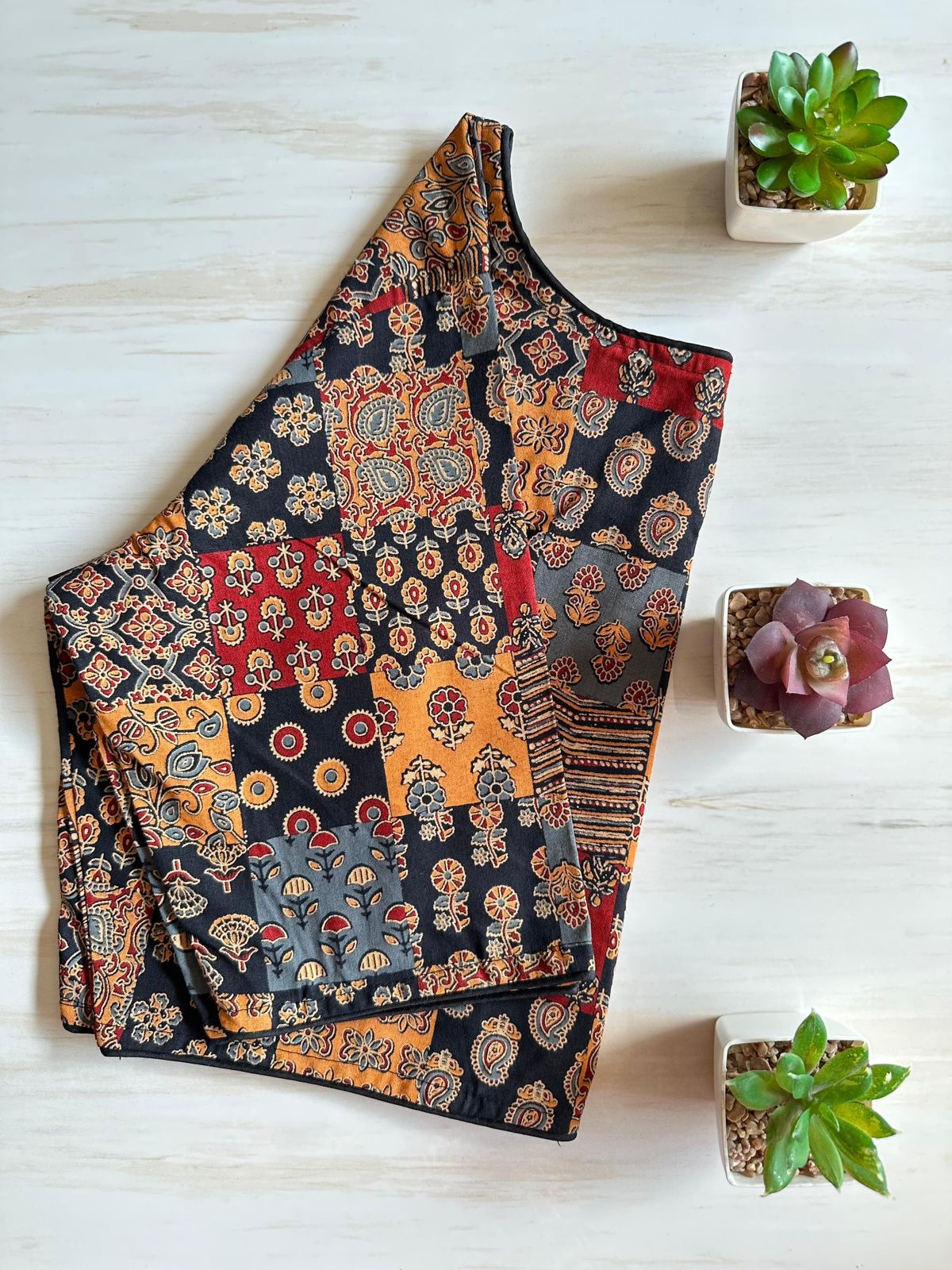 Readymade Pure Soft Cotton Ajarkh Print Handblock Blouse