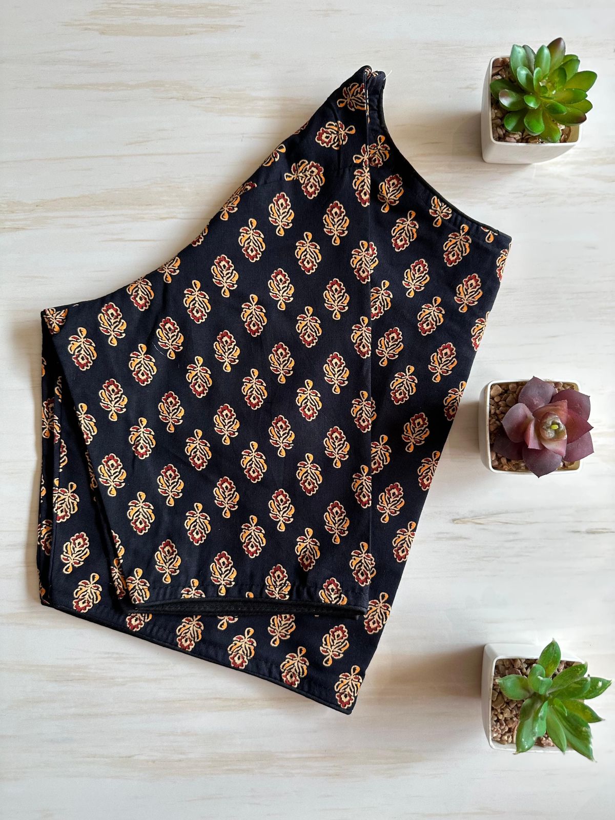 Readymade Pure Soft Cotton Ajarkh Print Handblock Blouse