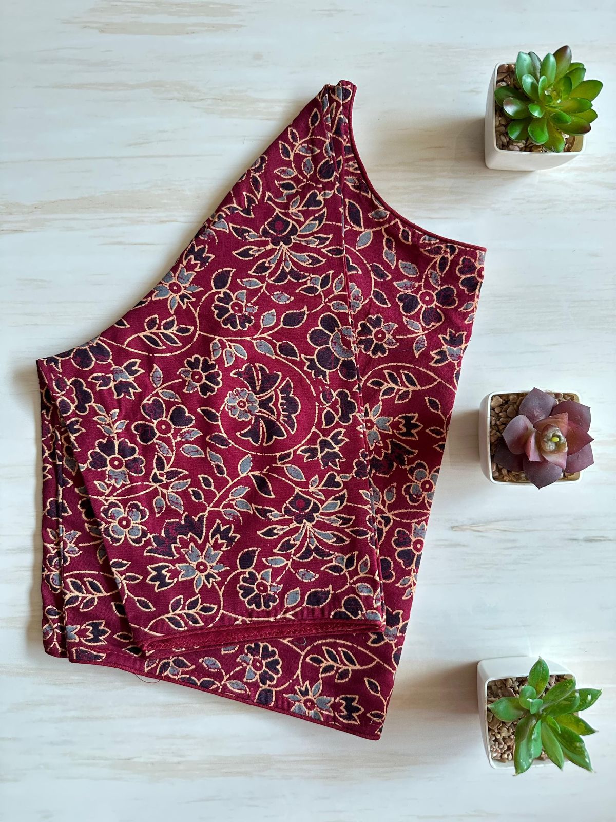 Readymade Pure Soft Cotton Ajarkh Print Handblock Blouse 