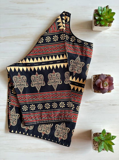Readymade Pure Soft Cotton Ajarkh Print Handblock Blouse 