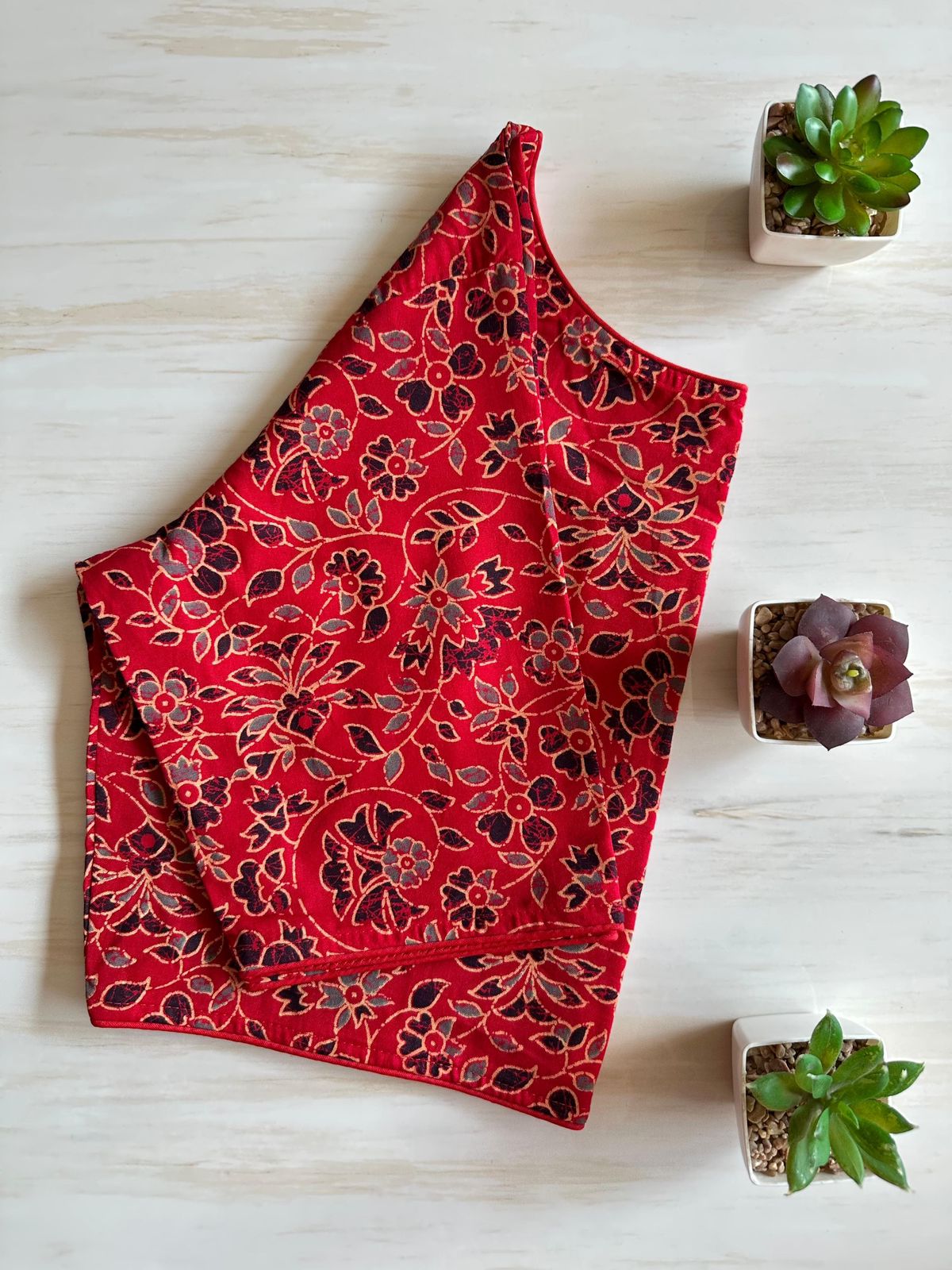 Readymade Pure Soft Cotton Ajarkh Print Handblock Blouse