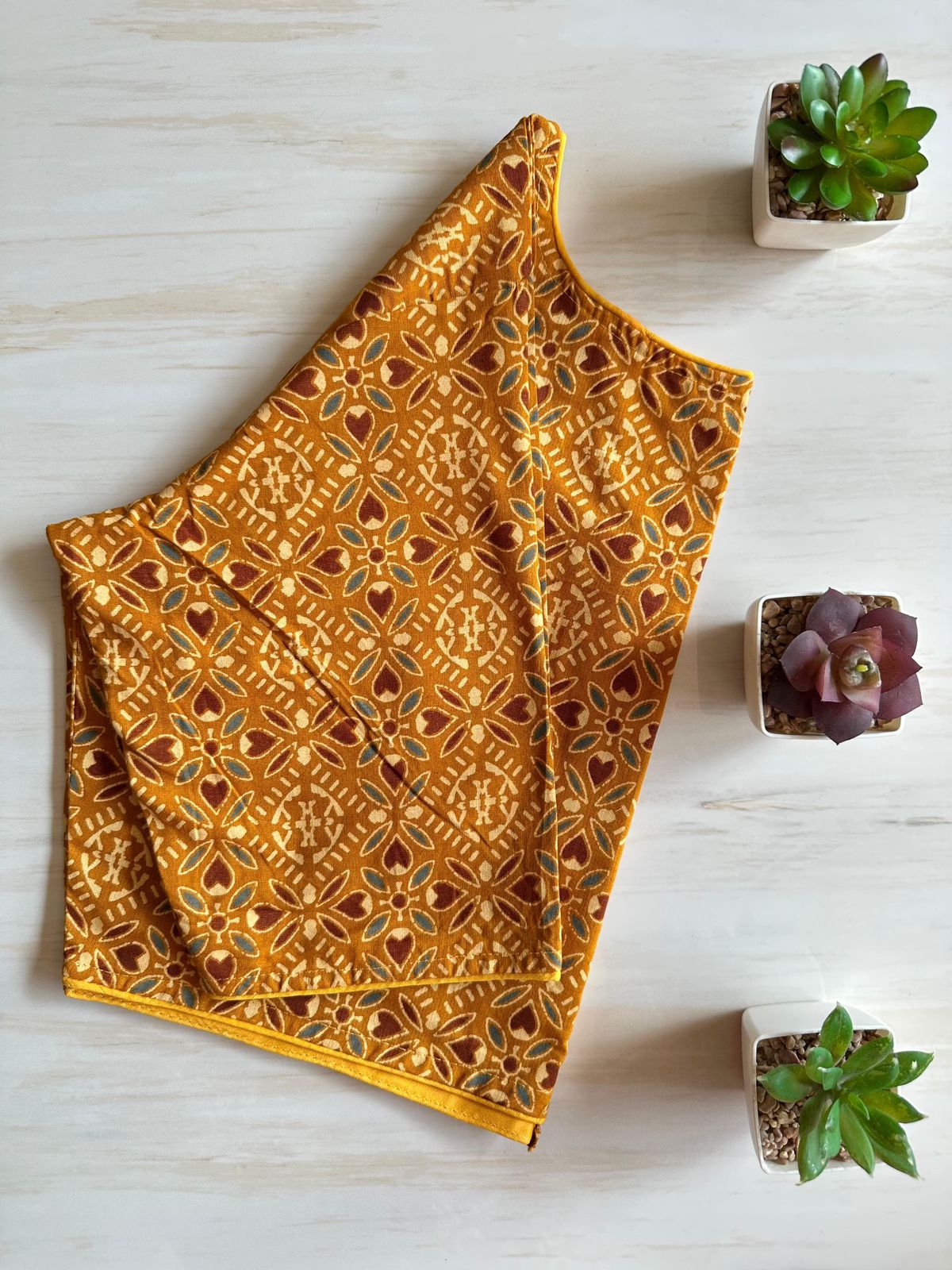 Readymade Pure Soft Cotton Ajarkh Print Handblock Blouse