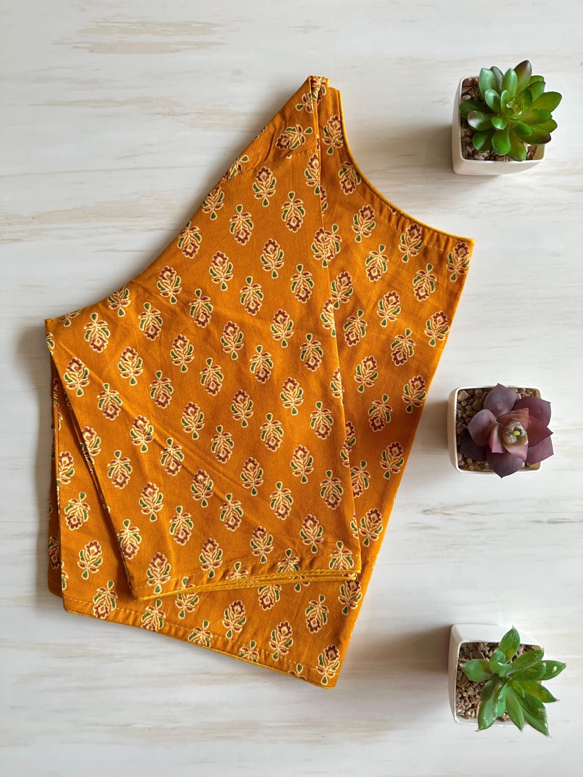 Readymade Pure Soft Cotton Ajarkh Print Handblock Blouse 