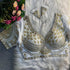 Readymade Pure Soft Roman Silk Heavy Beads Elephant Patch Work Bridal Blouse 