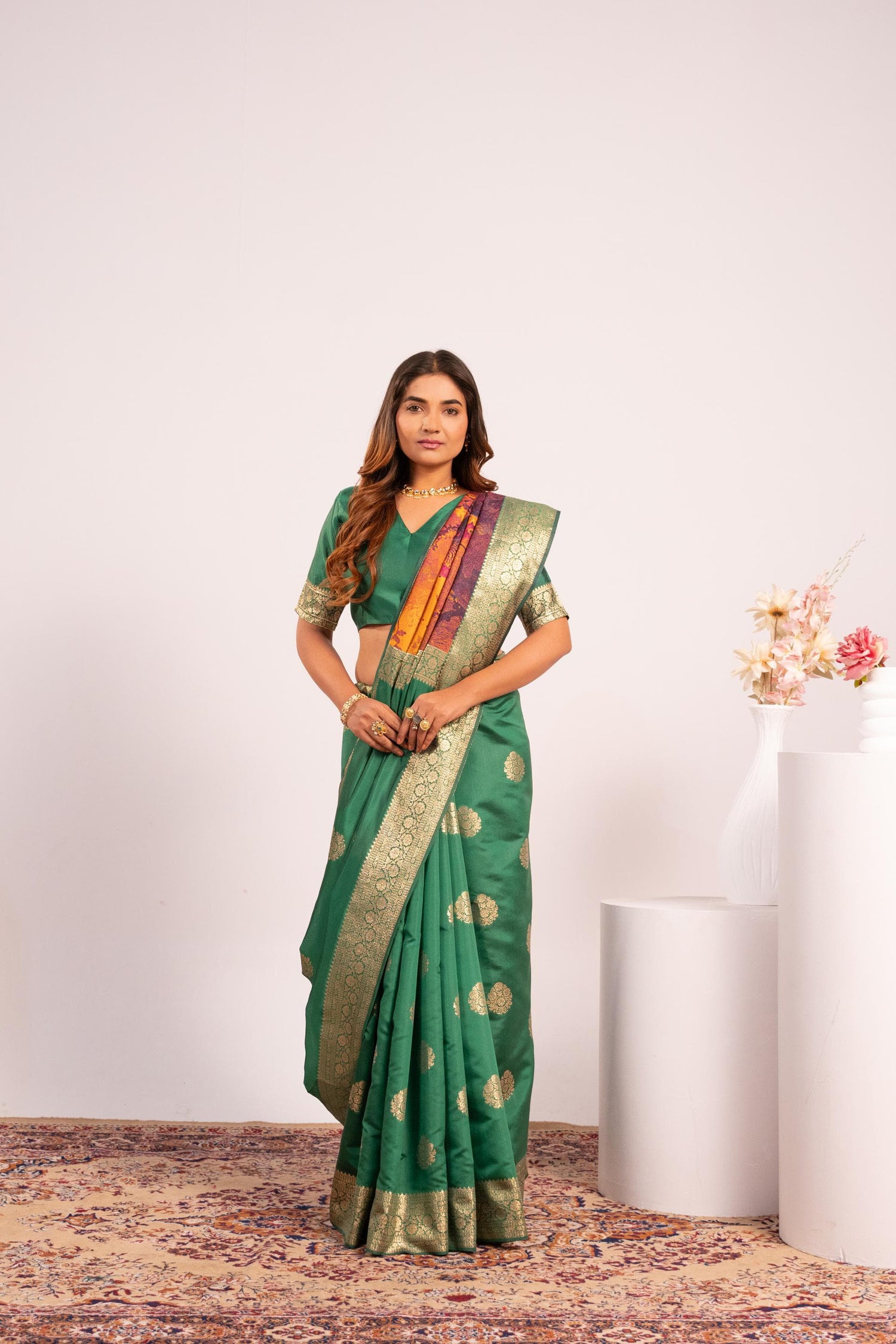Green Pure Soft Banarasi Silk Zari Woven Saree 