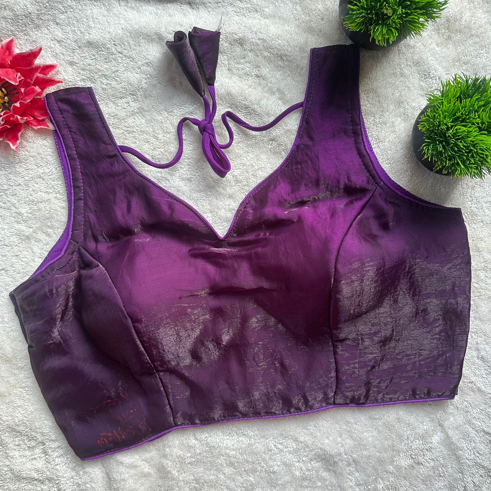 Readymade Pure Fendy Satin Weaving Zari Sabyasachi Style Blous ##color## Ajrakh Cotton Blouse with premium fabric and embroidery