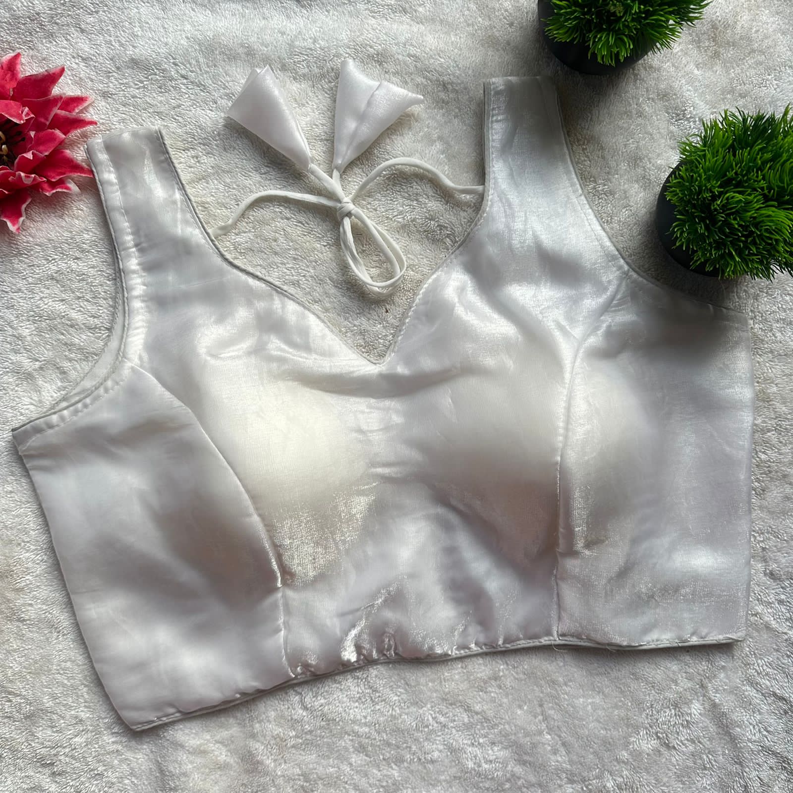 Readymade Pure Fendy Satin Weaving Zari Sabyasachi Style Blous ##color## Ajrakh Cotton Blouse with premium fabric and embroidery