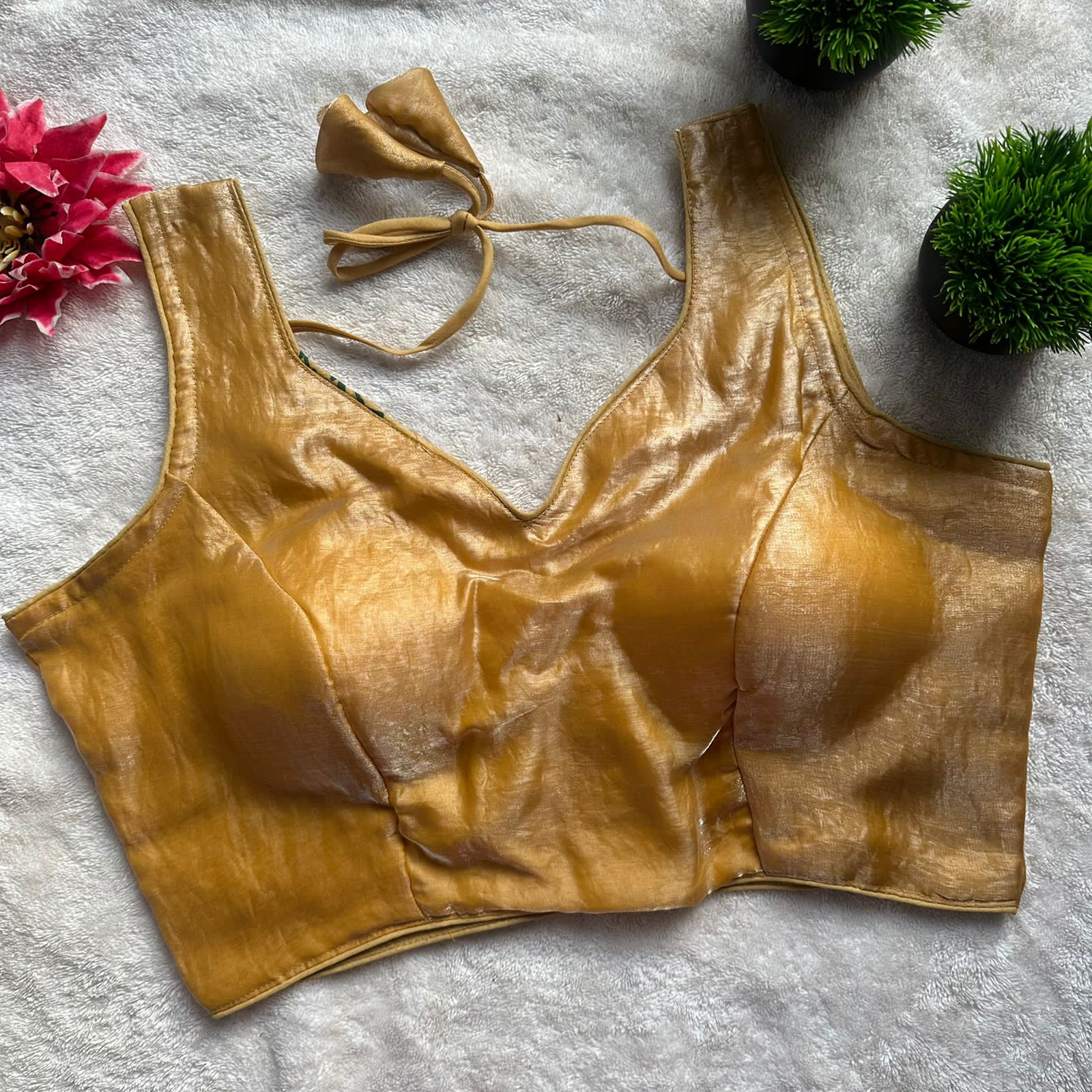 Readymade Pure Fendy Satin Weaving Zari Sabyasachi Style Blous