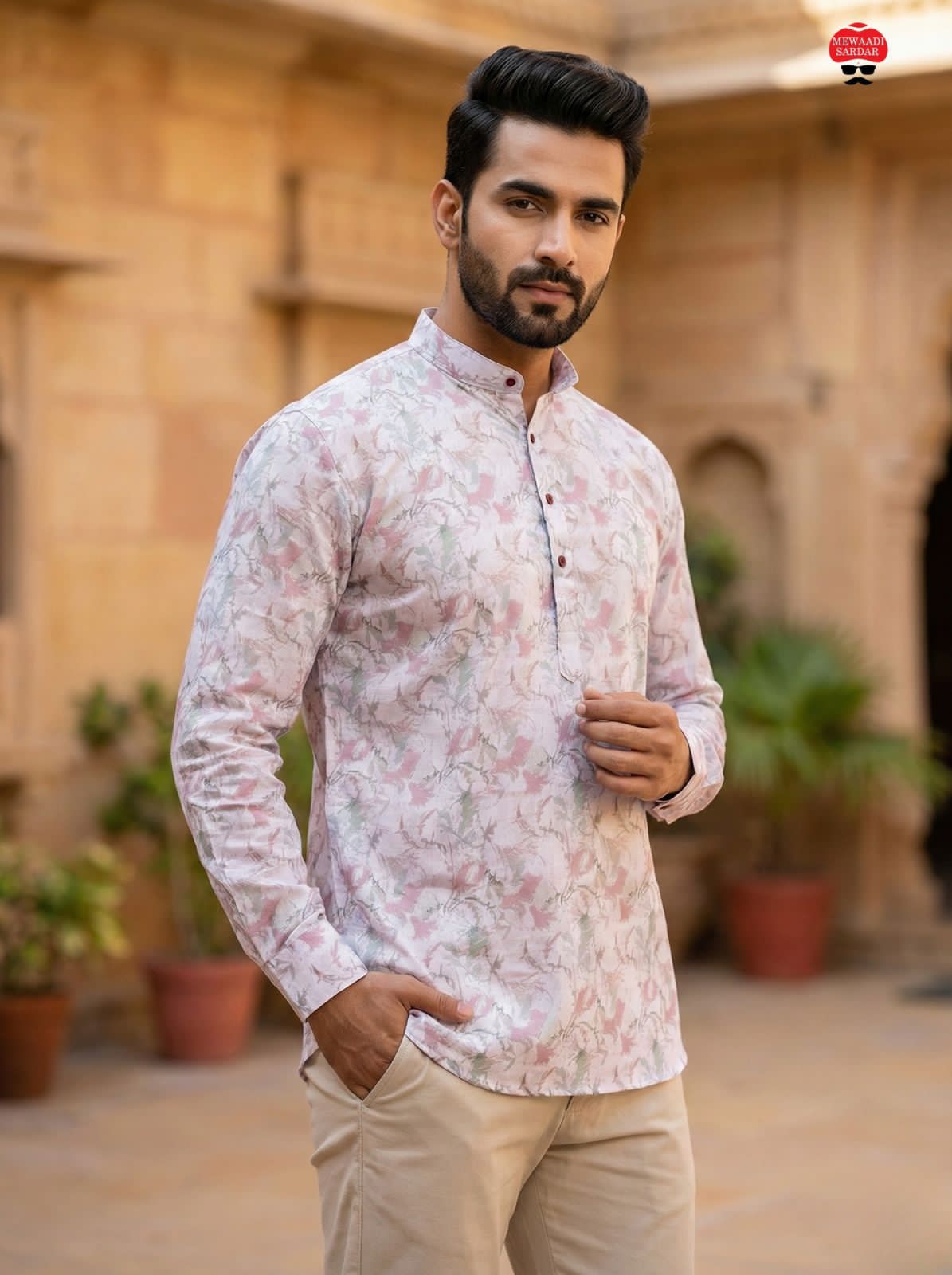 Readymade Pure Soft Linen Casual Wear Men's Short Kurta