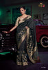 Black Pure Silk with 3D weaved Pallu & Heavy Embroidery Banarasi Saree 