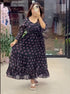 Brown Pure Soft Georgette Floral Print Work Gown 