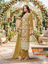 Mustard Pure Soft Organza Heavy Thread Work Salwar Suit 