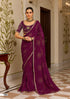 Maroon Pure Georgette Chiffon Bandhani Print Saree 