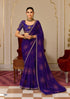 Purple Pure Georgette Chiffon Bandhani Print Saree 