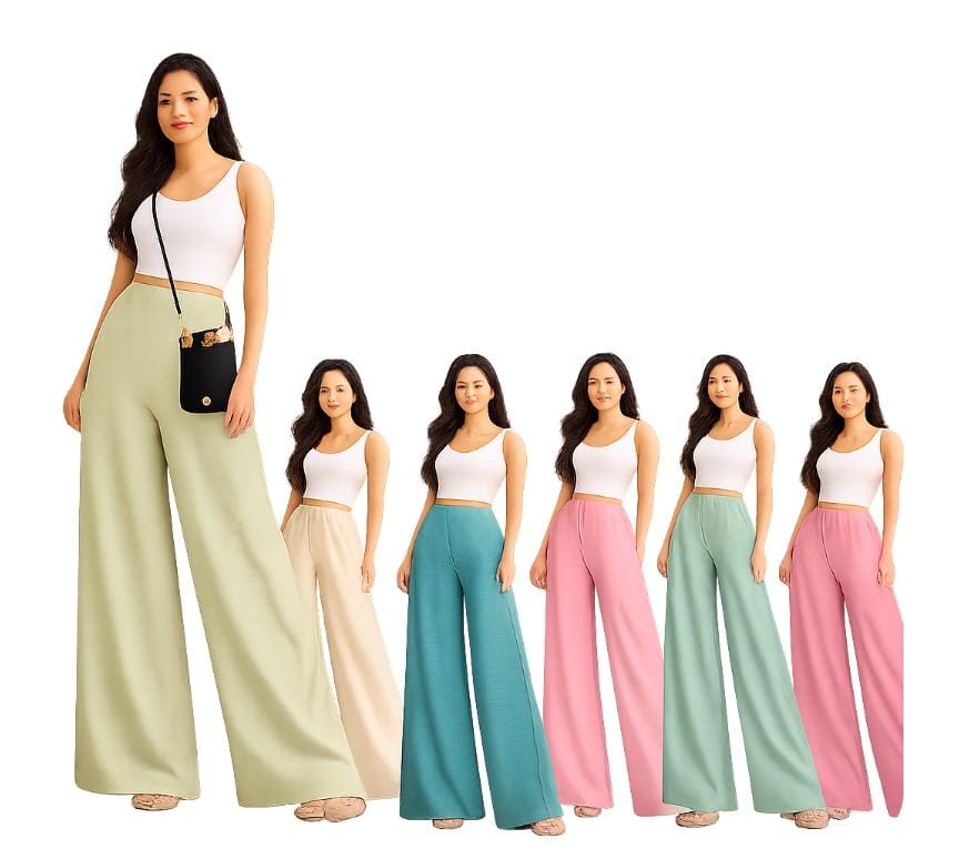 Imported Lycra Wrinkle-free Bottom Wear Textured Palazzo 