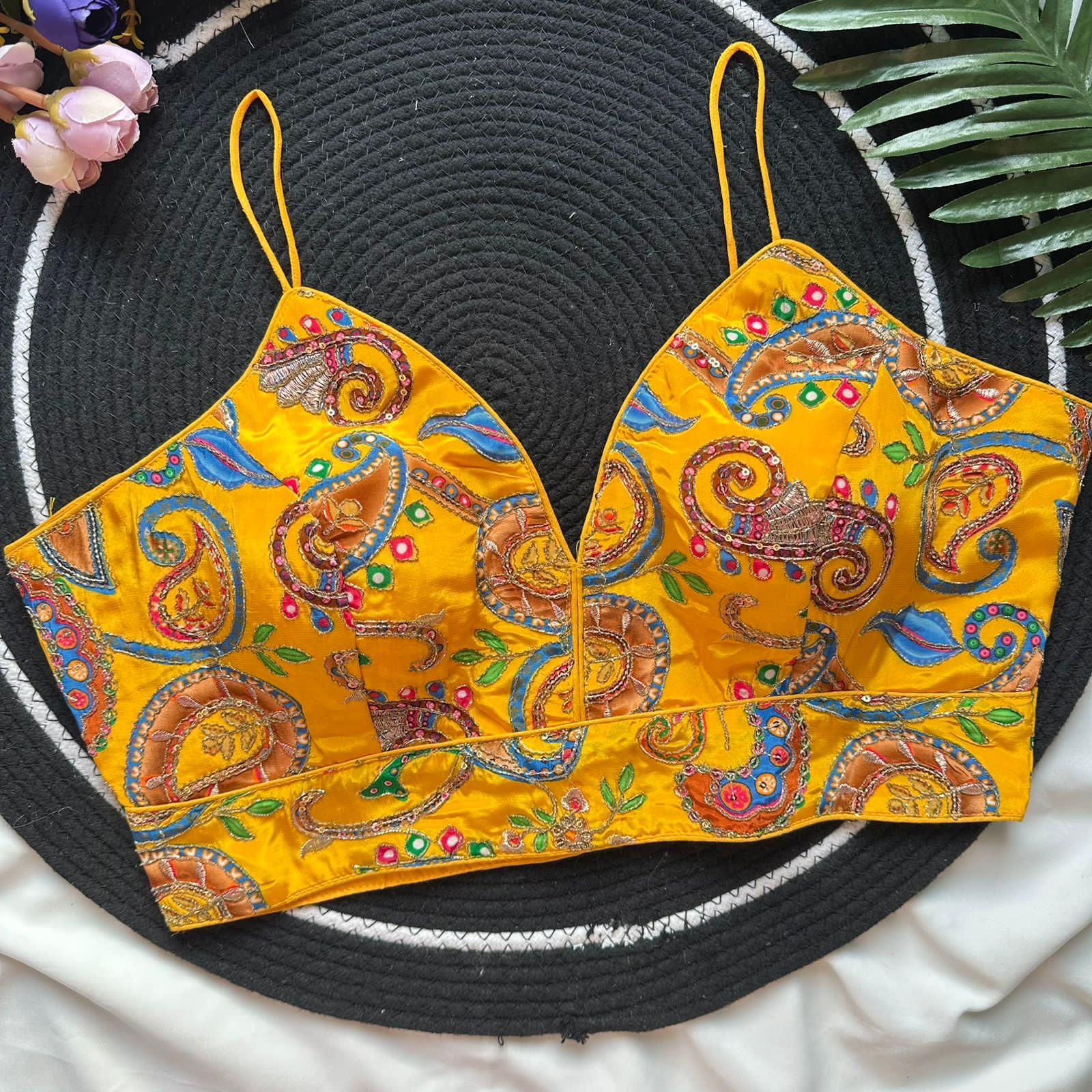 Readymade Pure Natural Crape Sleeveless Nuddle Strrips Blous