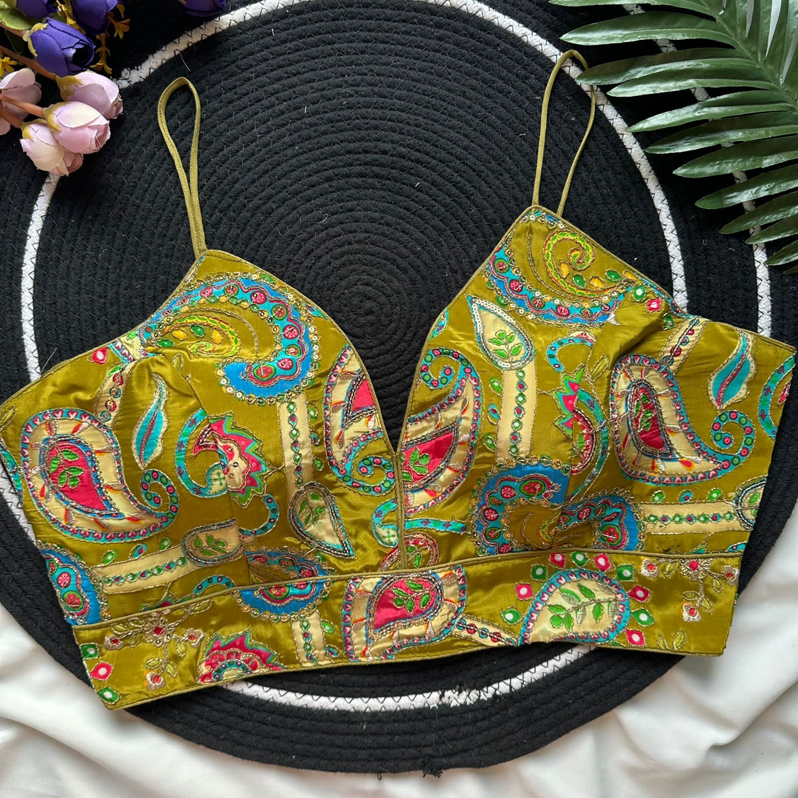 Readymade Pure Natural Crape Sleeveless Nuddle Strrips Blous