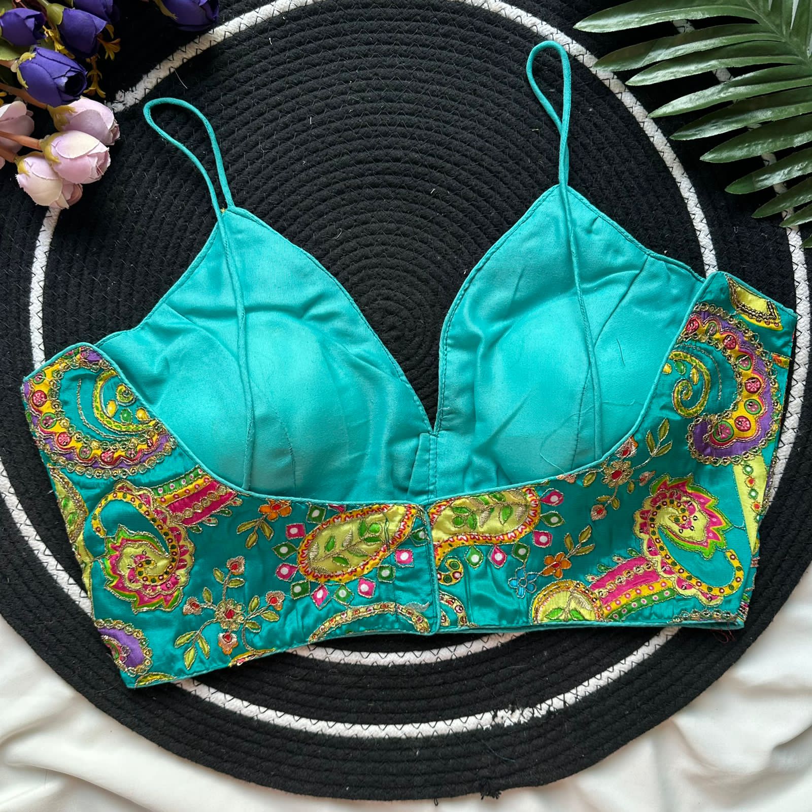 Readymade Pure Natural Crape Sleeveless Nuddle Strrips Blous