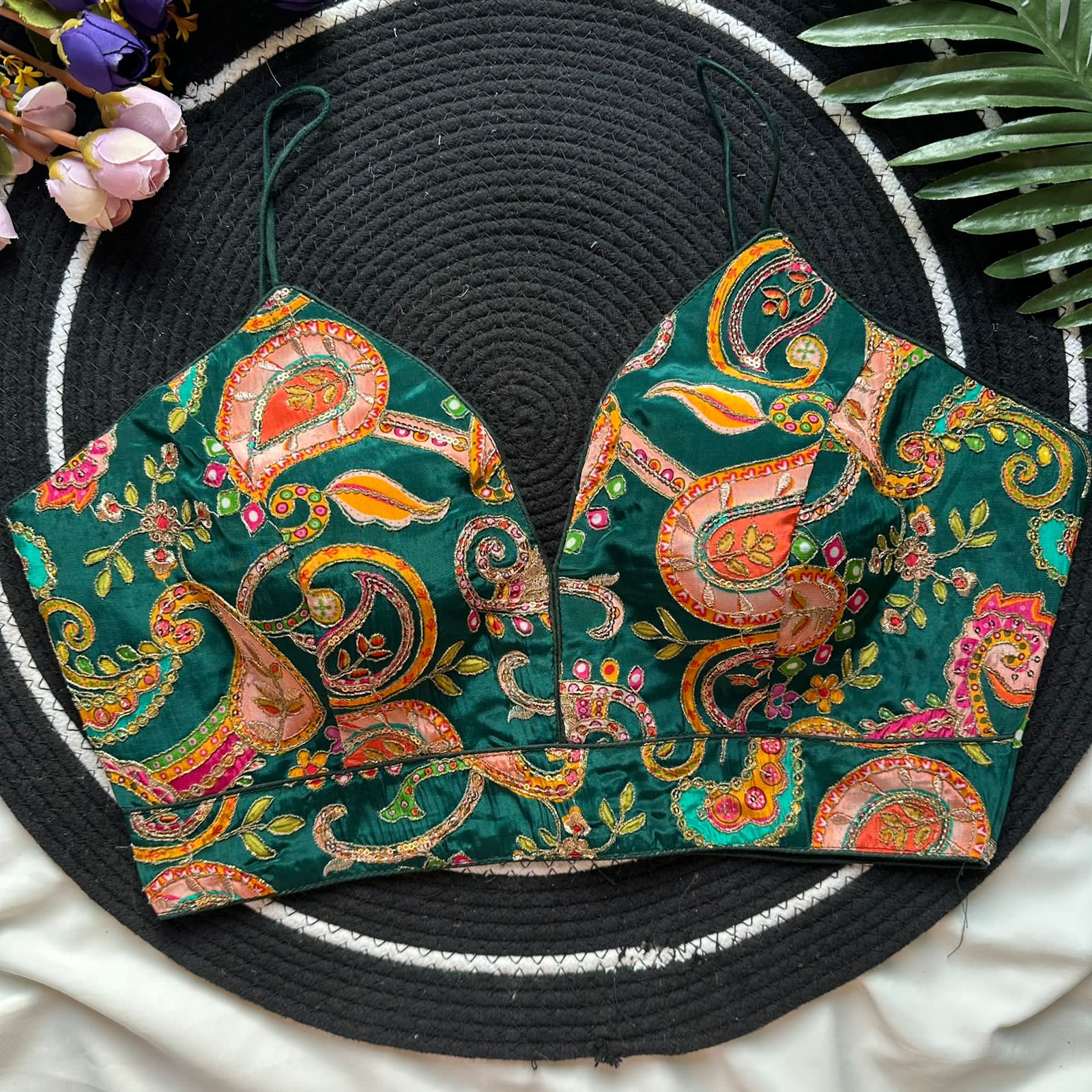 Readymade Pure Natural Crape Sleeveless Nuddle Strrips Blous