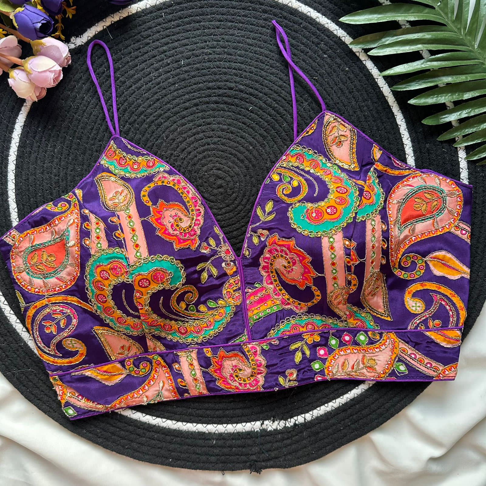 Readymade Pure Natural Crape Sleeveless Nuddle Strrips Blous