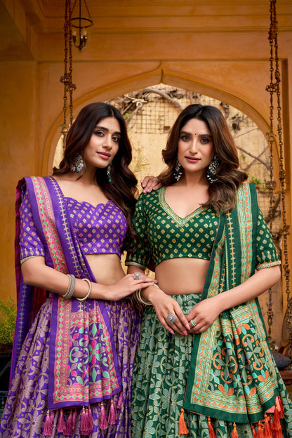 Purple Color Tasar Silk Lehenga Choli 