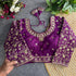 Readymade Pure Vichitra Silk Heavy Jari Sequins Work Long Sleeve Blouse 