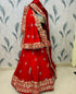 Red Pure Georgette Lahriya Gulati Print Rajsthani Lehenga Choli 