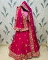 Rani Pink Pure Georgette Lahriya Gulati Print Rajsthani Lehenga Choli 