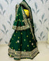 Green Pure Georgette Lahriya Gulati Print Rajsthani Lehenga Choli 