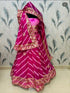 Pink Pure Georgette Lahriya Print Rajsthani Lehenga Choli 