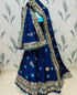 Blue Pure Georgette Lahriya Gulati Print Rajsthani Lehenga Choli 
