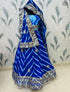 Blue Pure Georgette Lahriya Print Rajsthani Lehenga Choli 
