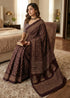 Brown Pure Soft Mulmul Cotton Sanganeri Print Cotton Saree 