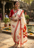 White Pure Soft Mulmul Cotton Puja Special Cotton Saree 