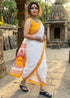 White Pure Soft Mulmul Cotton Puja Special Cotton Saree 