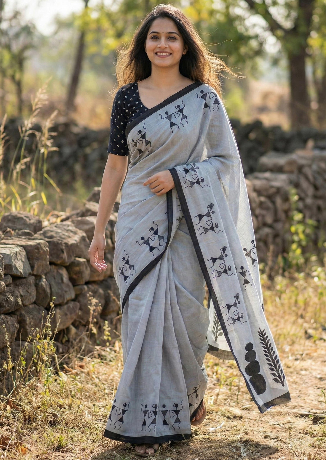 Blue Pure Soft Mulmul Cotton Summer Special Cotton Saree 