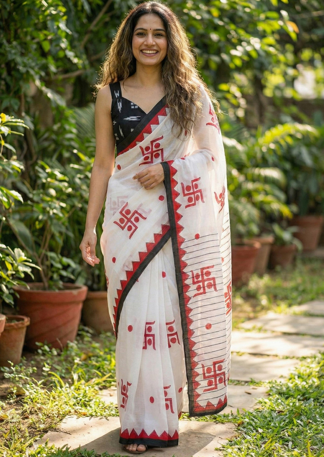 White Pure Soft Mulmul Cotton Summer Special Cotton Saree 