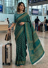 Green Pure Soft Mulmul Cotton Bagh Print Cotton Saree 