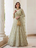 Mint Green Pure Soft Heavy Net Sequins Embroidery Work Bridal Lehenga Choli 