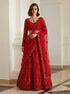 Red Pure Soft Heavy Net Sequins Embroidery Work Bridal Lehenga Choli 