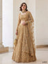 Golden Pure Soft Heavy Net Sequins Embroidery Work Bridal Lehenga Choli 