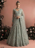 Grey Pure Soft Heavy Net Sequins Embroidery Work Bridal Lehenga Choli 